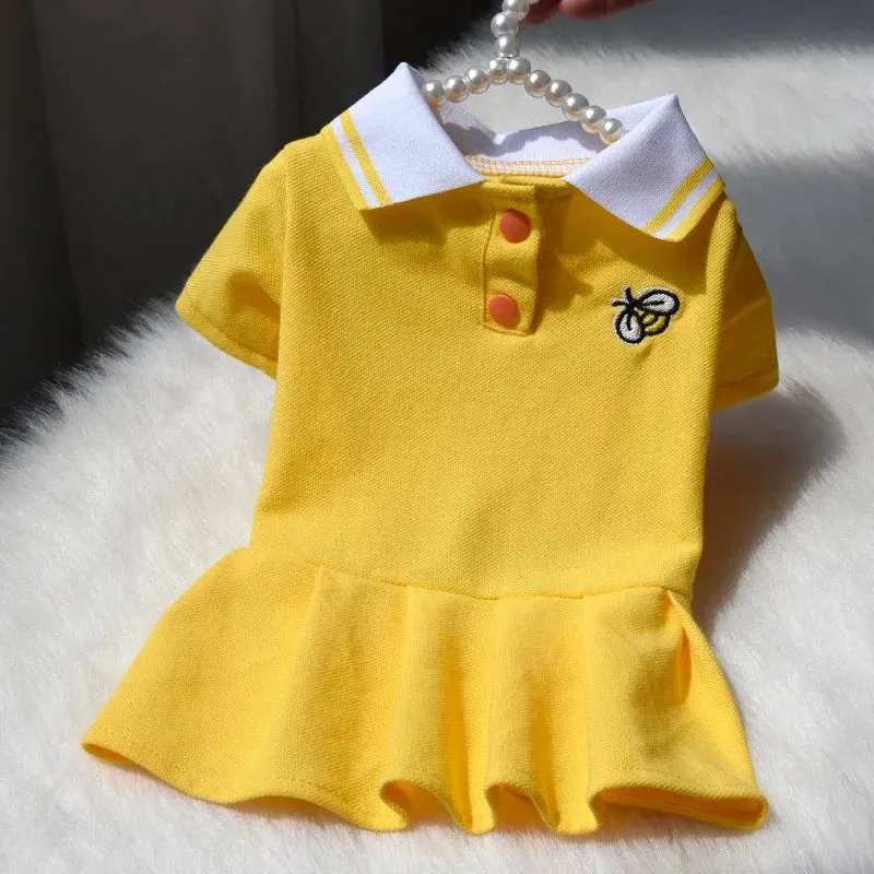 2021 Spring Summer Dresses for Small Dogs Puppy Clothes Cute Polo Student Cat Skirt Dress Princess Dog Clothing vestido perro