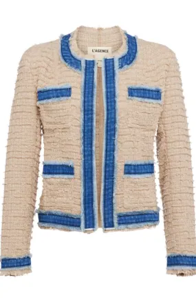 Agnes Tweed Denim Jacket Oxford Tan