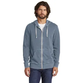 Alternative Men's Dark Navy Burnout Laid-Back Zip Hoodie