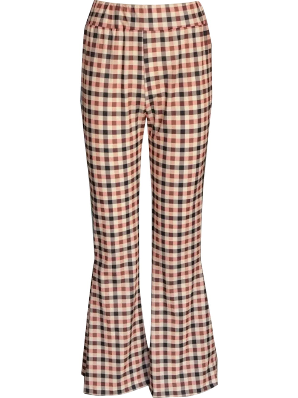 Amelia Plaid High-Waist Flared Pants