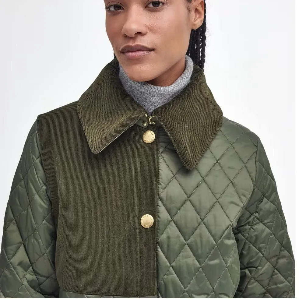 Barbour Reeth Quilt In Olive/Ancient Tartan