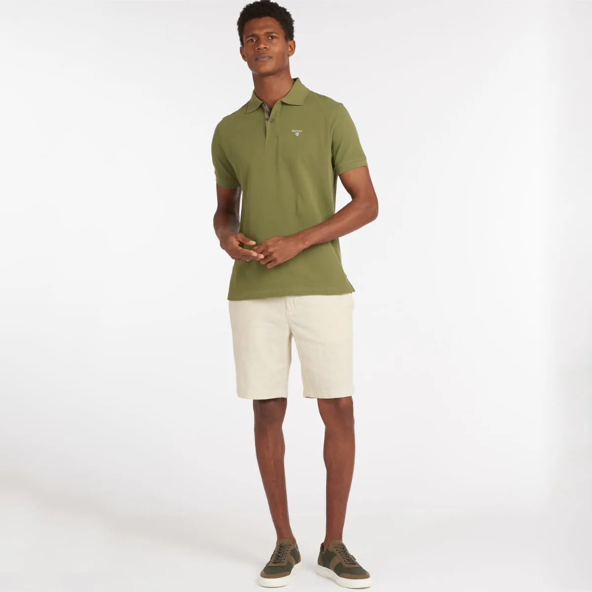Barbour Tartan Pique Men's Polo Shirt | Burnt Olive
