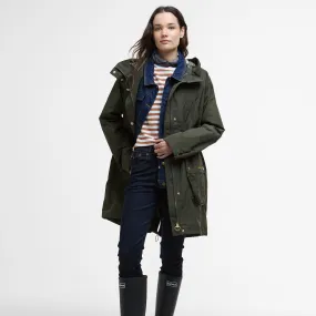 Barbour Una Showerproof Jacket In Olive/Tartan