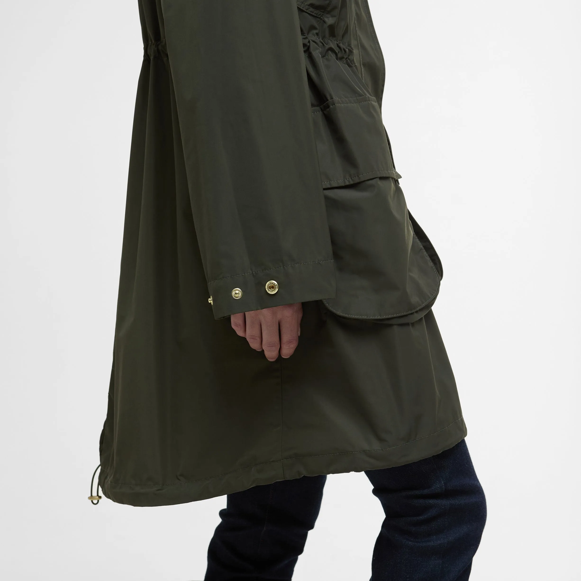 Barbour Una Showerproof Jacket In Olive/Tartan