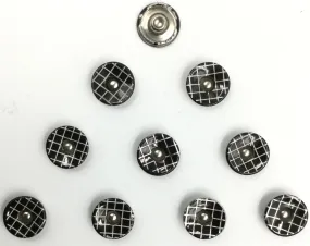Black & White Circular Nickel Buttons