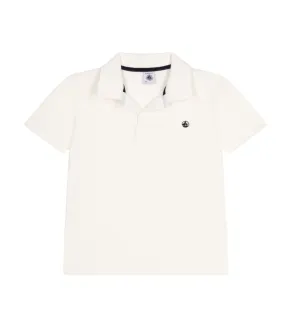 Boy White Short-Sleeve Polo