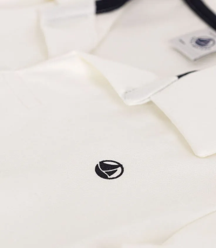 Boy White Short-Sleeve Polo