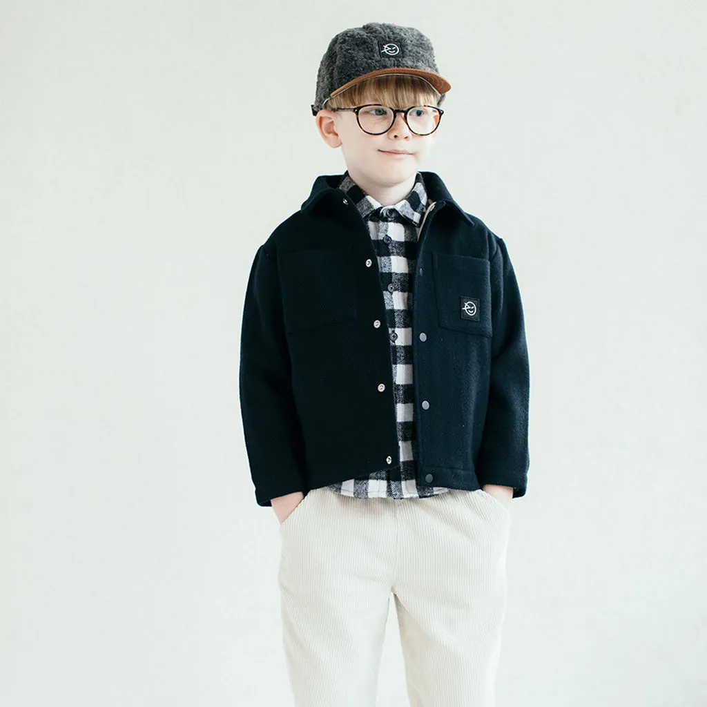Coat Poppers Navy Melton