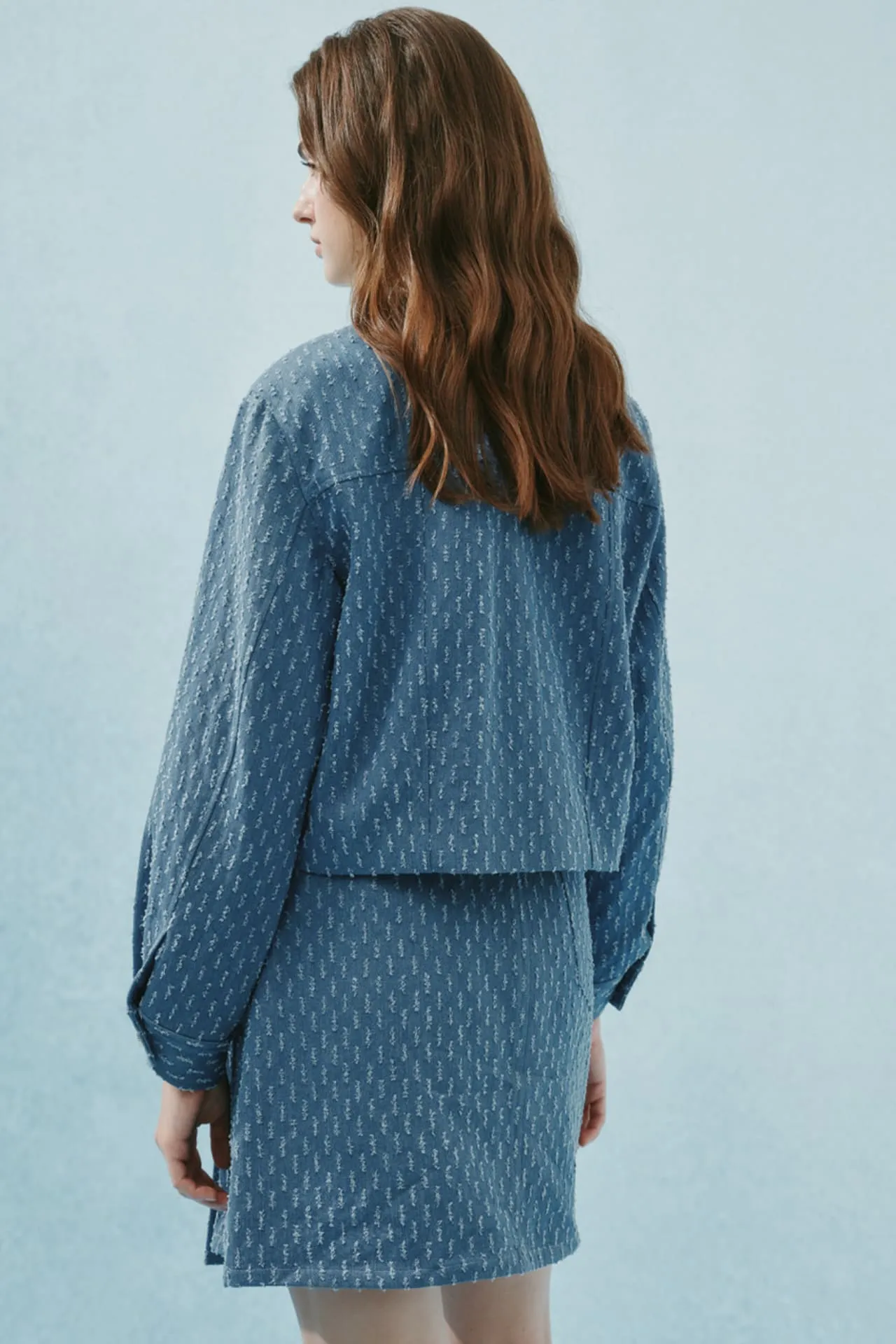 Cotton Denim Jacquard Jacket