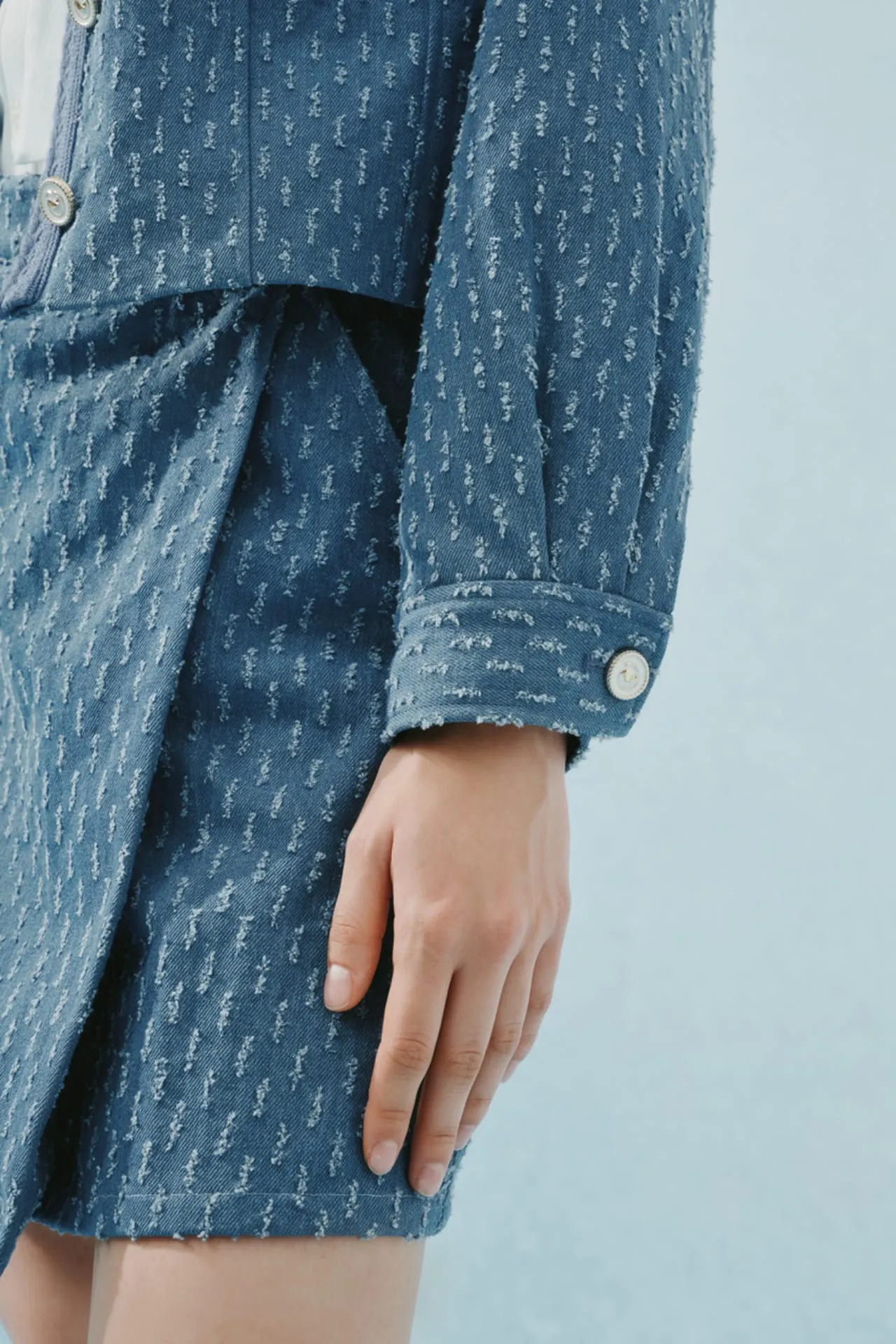 Cotton Denim Jacquard Jacket