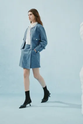 Cotton Denim Jacquard Jacket