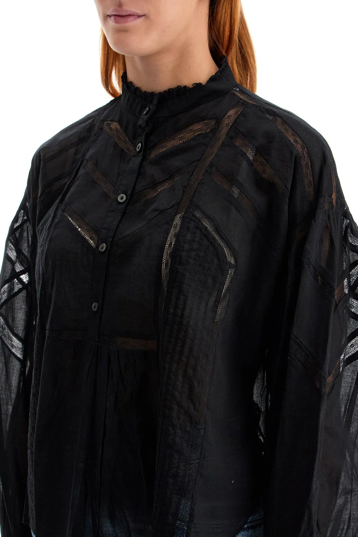cotton gelma blouse for HT0486FA B3J06E BLACK