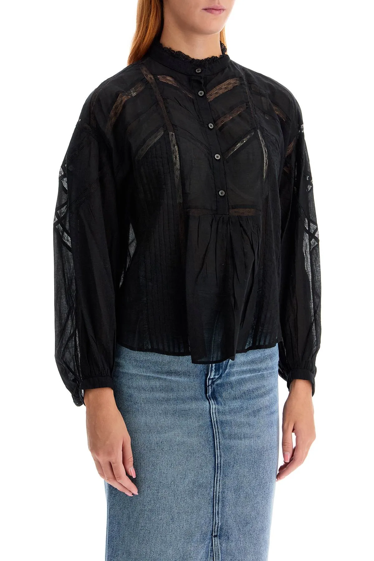 cotton gelma blouse for HT0486FA B3J06E BLACK