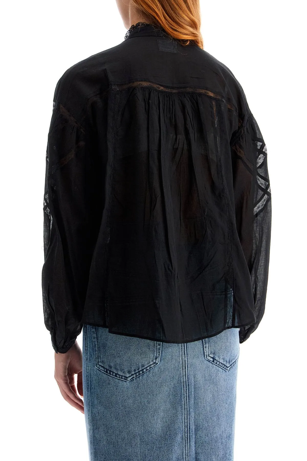 cotton gelma blouse for HT0486FA B3J06E BLACK