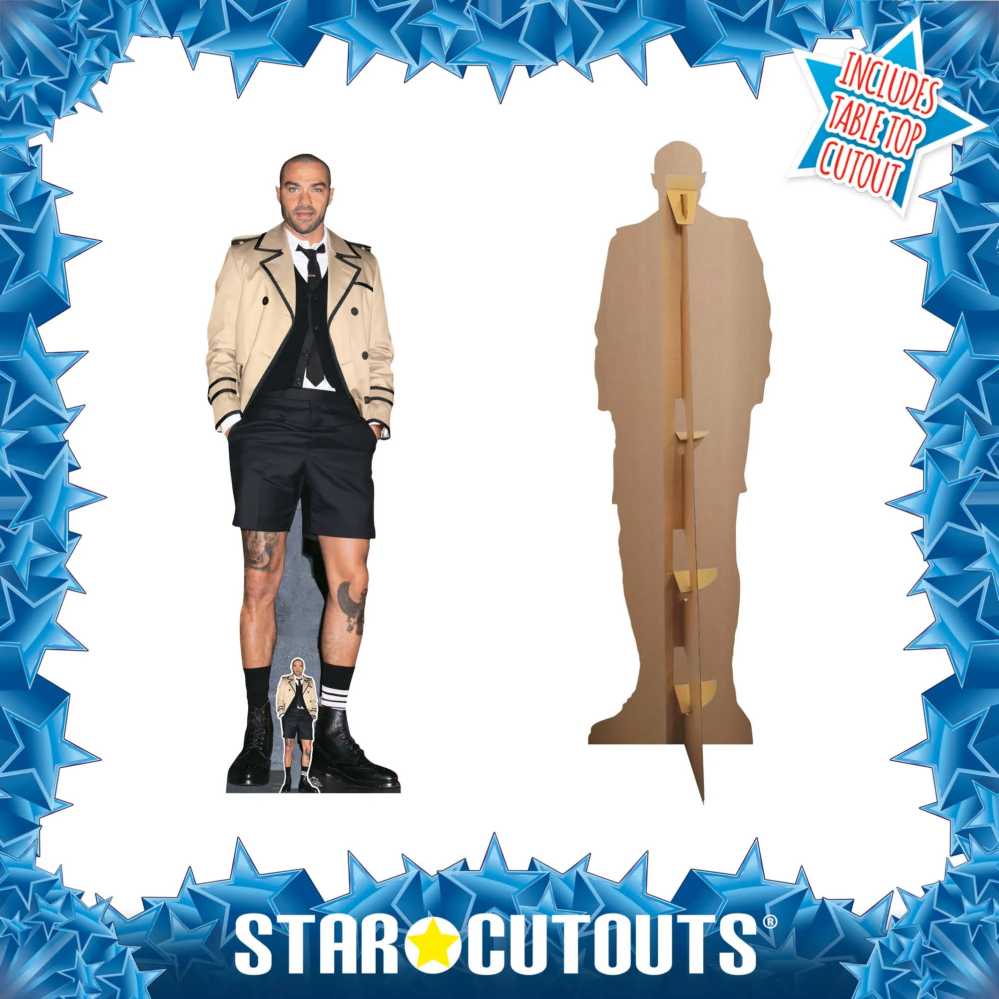 CS1174 Jesse Williams Shorts  Height 187cm Lifesize Cardboard Cut Out With Mini