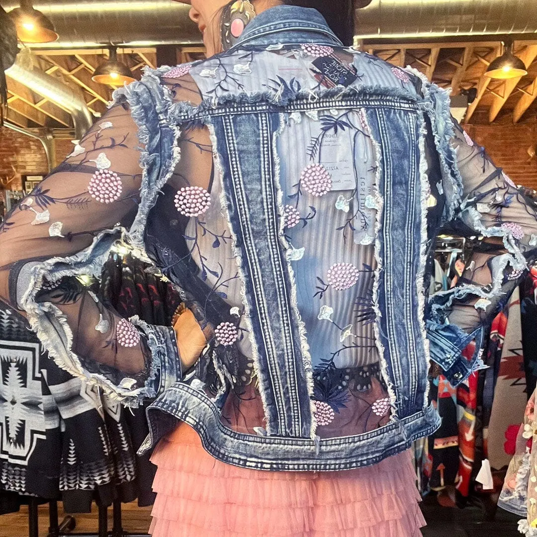 Denim/Lace Jkt - Navy - JAD4