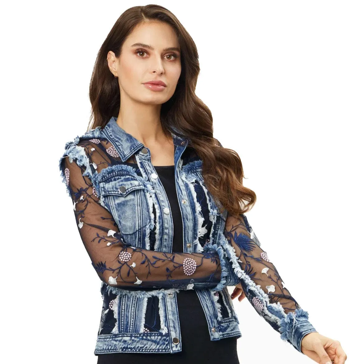 Denim/Lace Jkt - Navy - JAD4