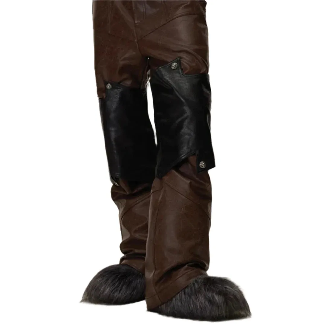 Detachable-Style Leather Trousers