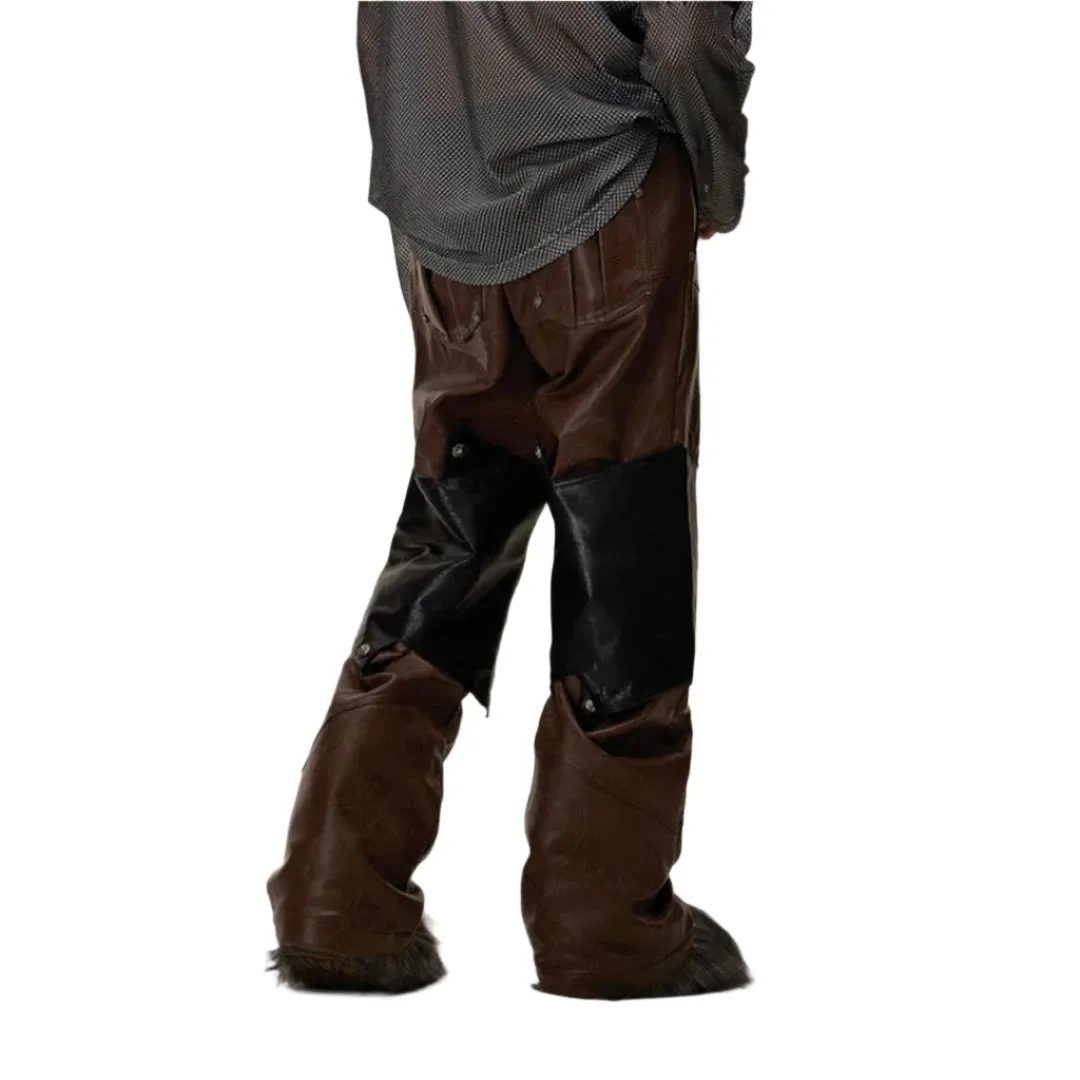 Detachable-Style Leather Trousers