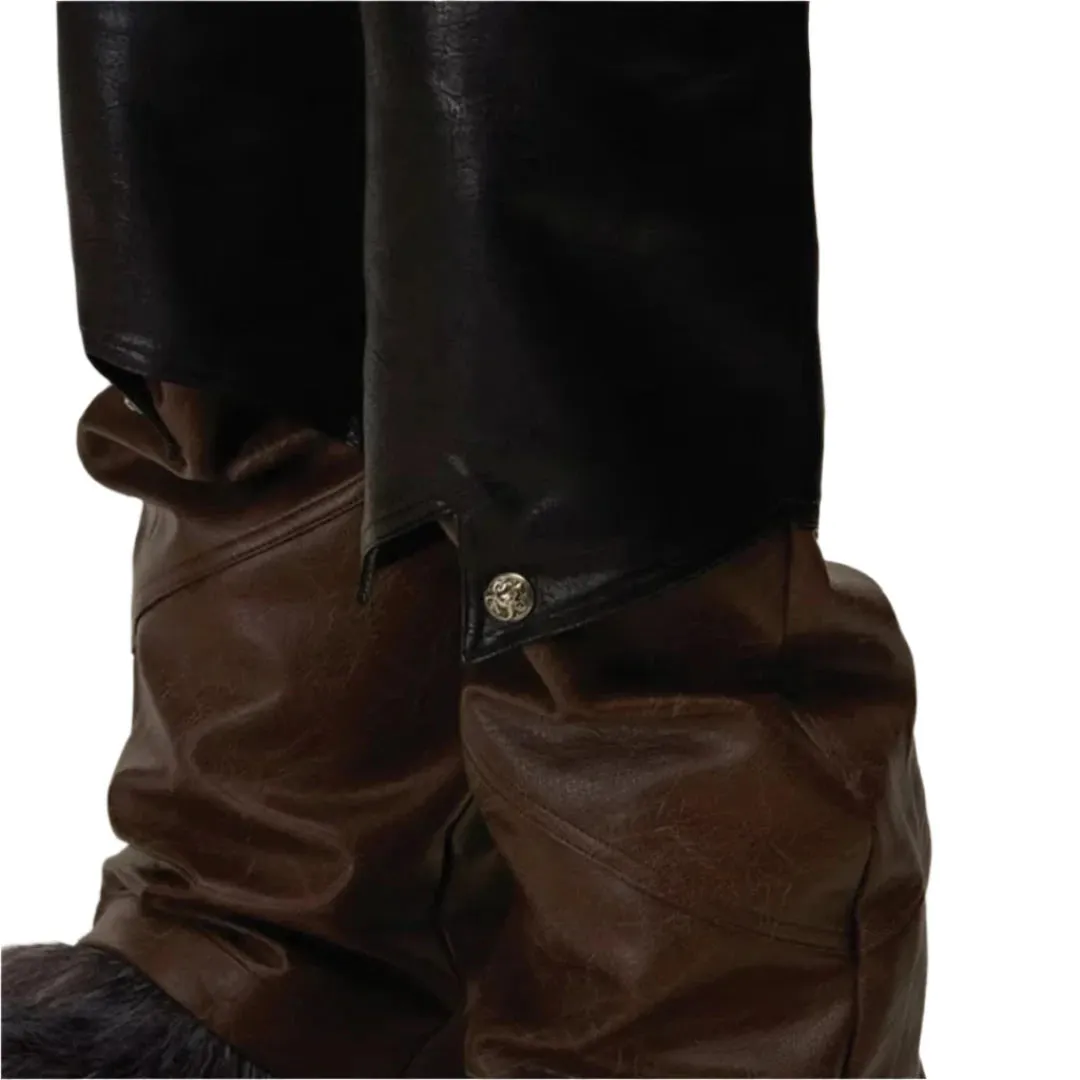 Detachable-Style Leather Trousers
