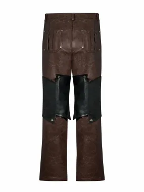 Detachable-Style Leather Trousers