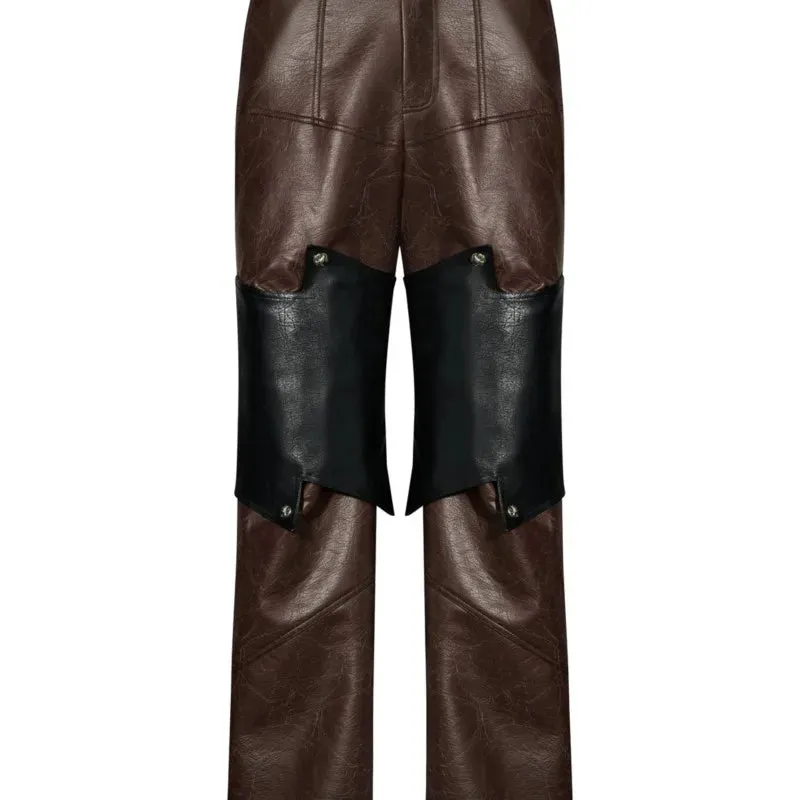 Detachable-Style Leather Trousers