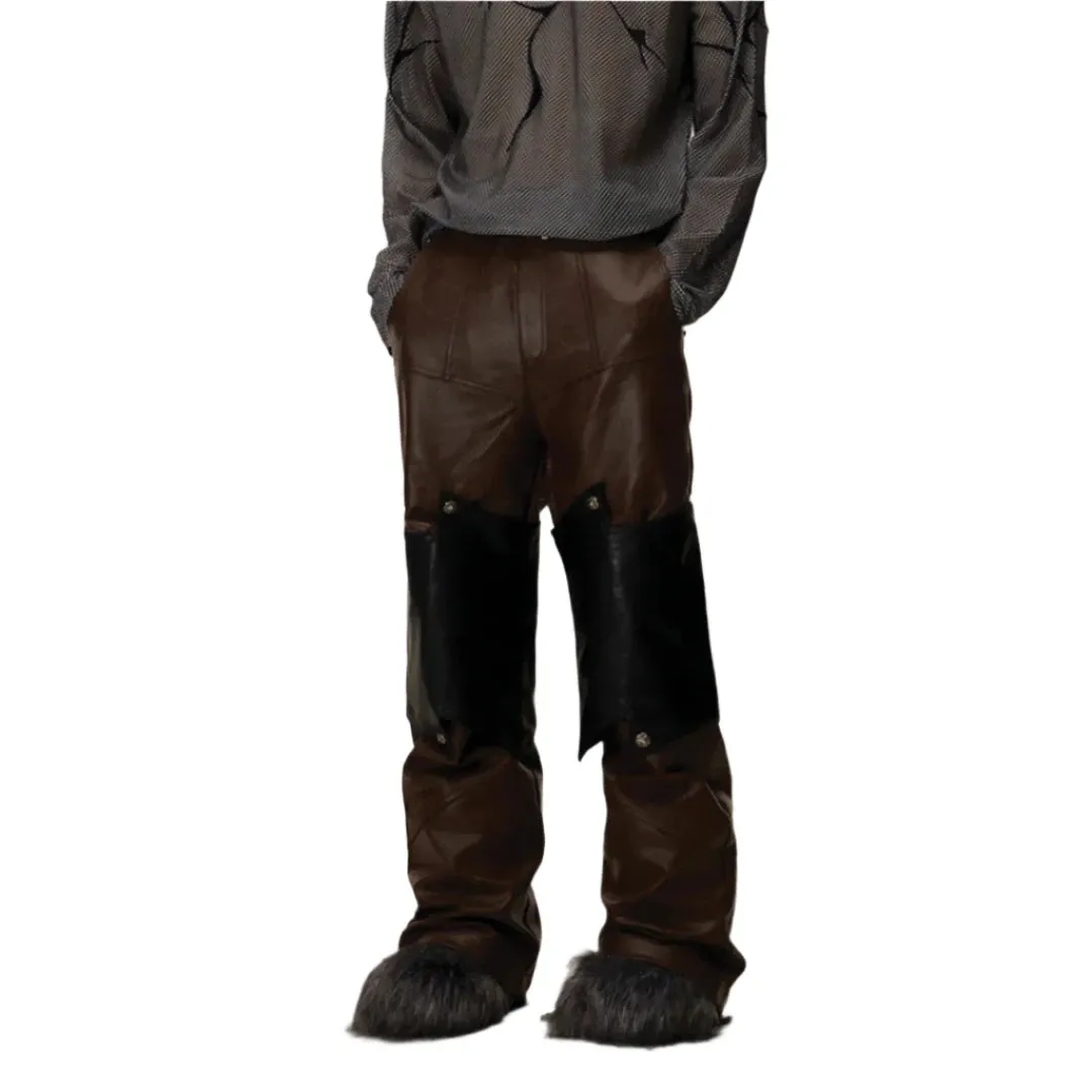 Detachable-Style Leather Trousers