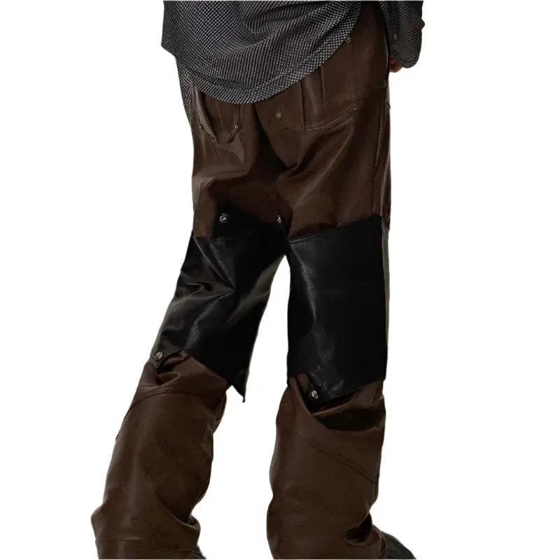 Detachable-Style Leather Trousers