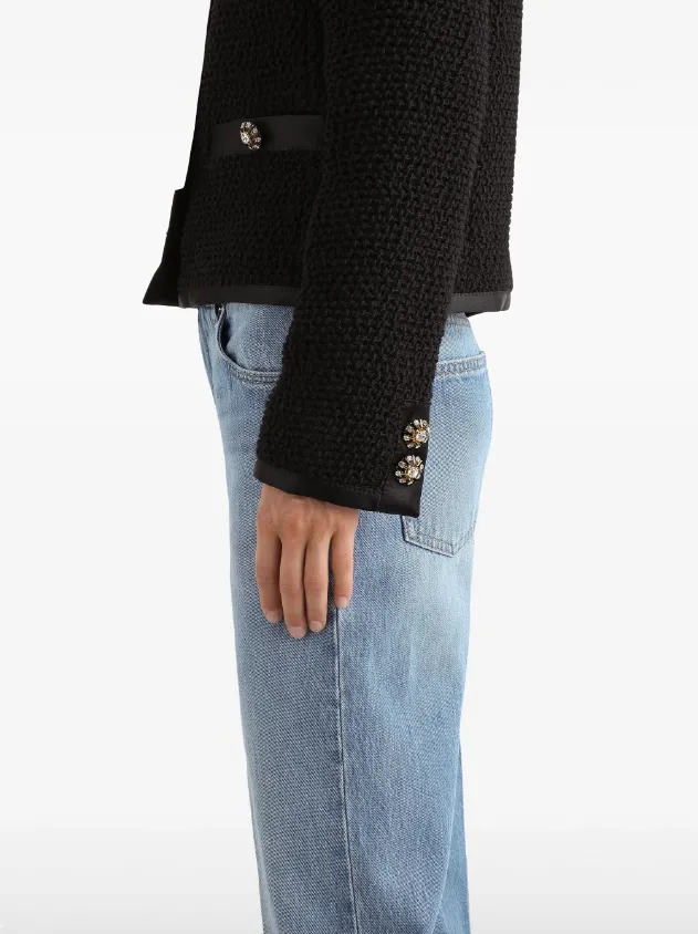Dolce & Gabbana cropped single-breasted bouclé tweed jacket