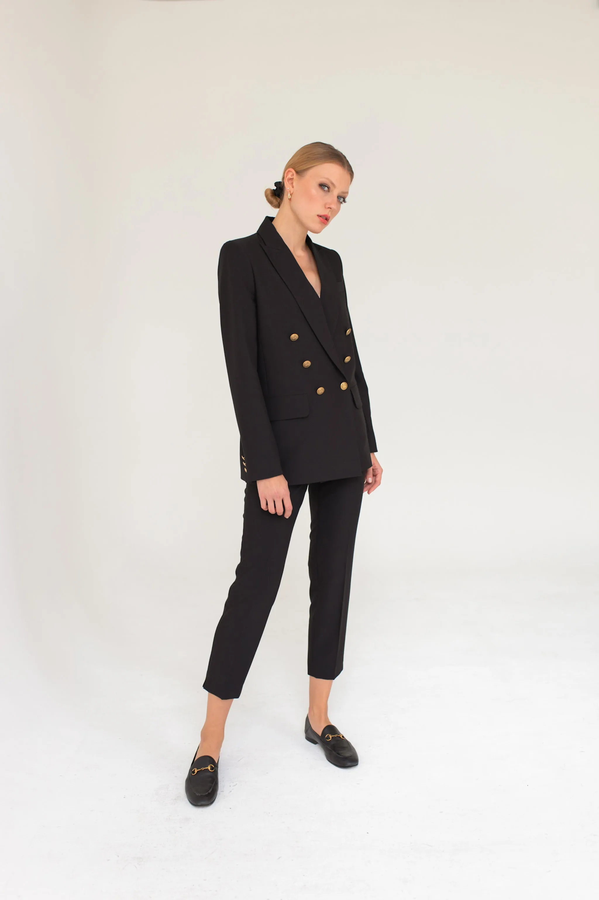 Double-Breasted Blazer - Black