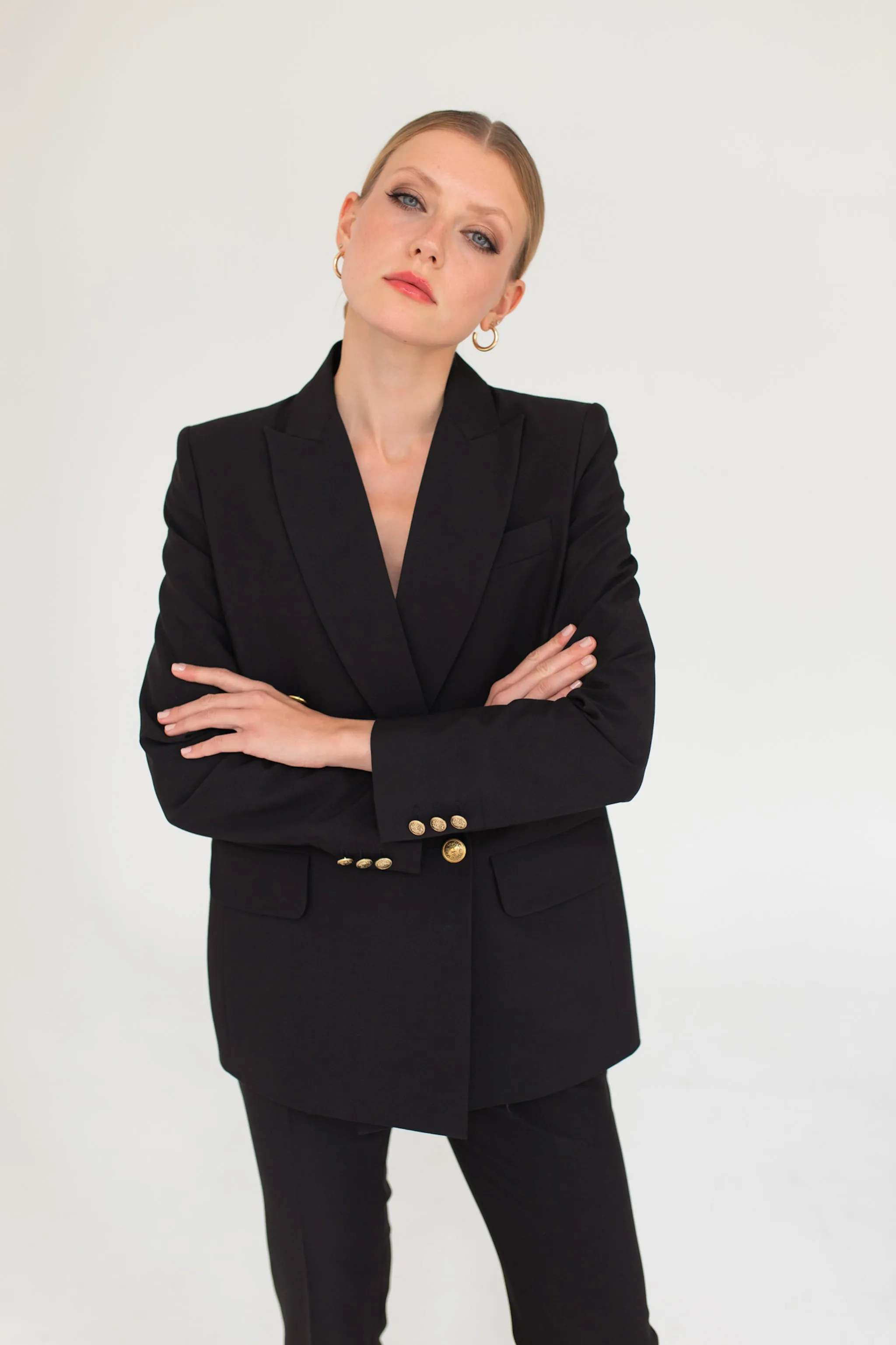 Double-Breasted Blazer - Black