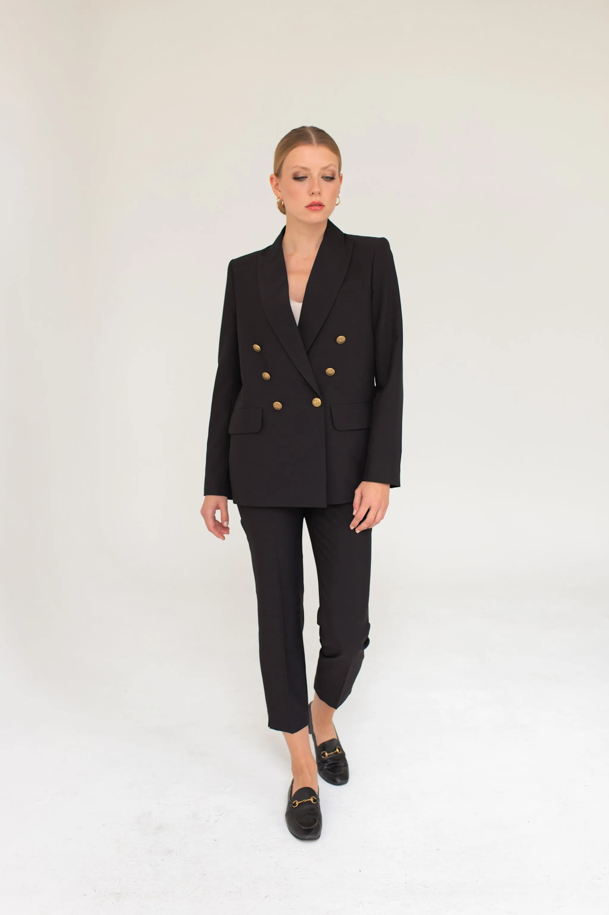 Double-Breasted Blazer - Black