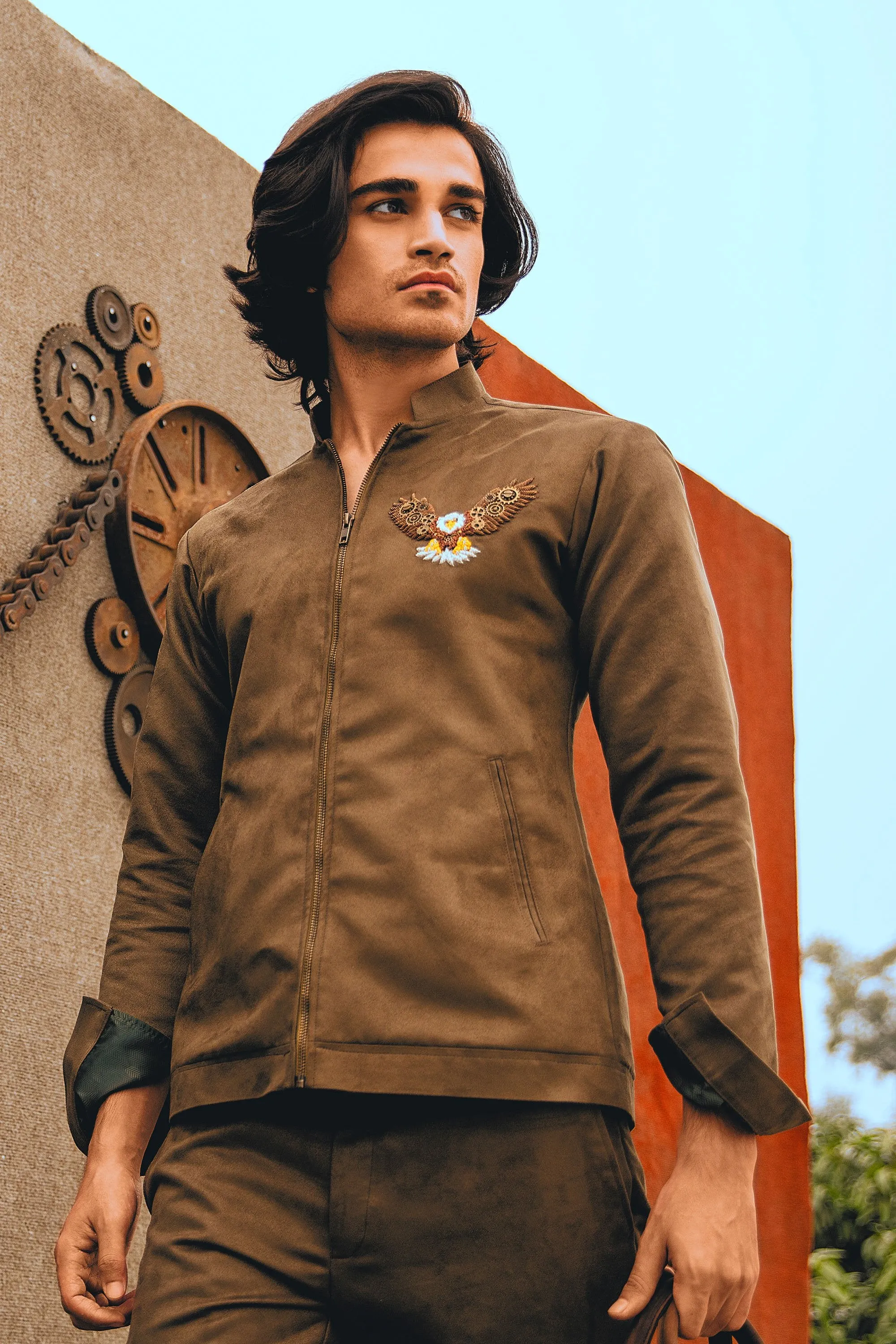 Eagle Motif Cogs Jacket