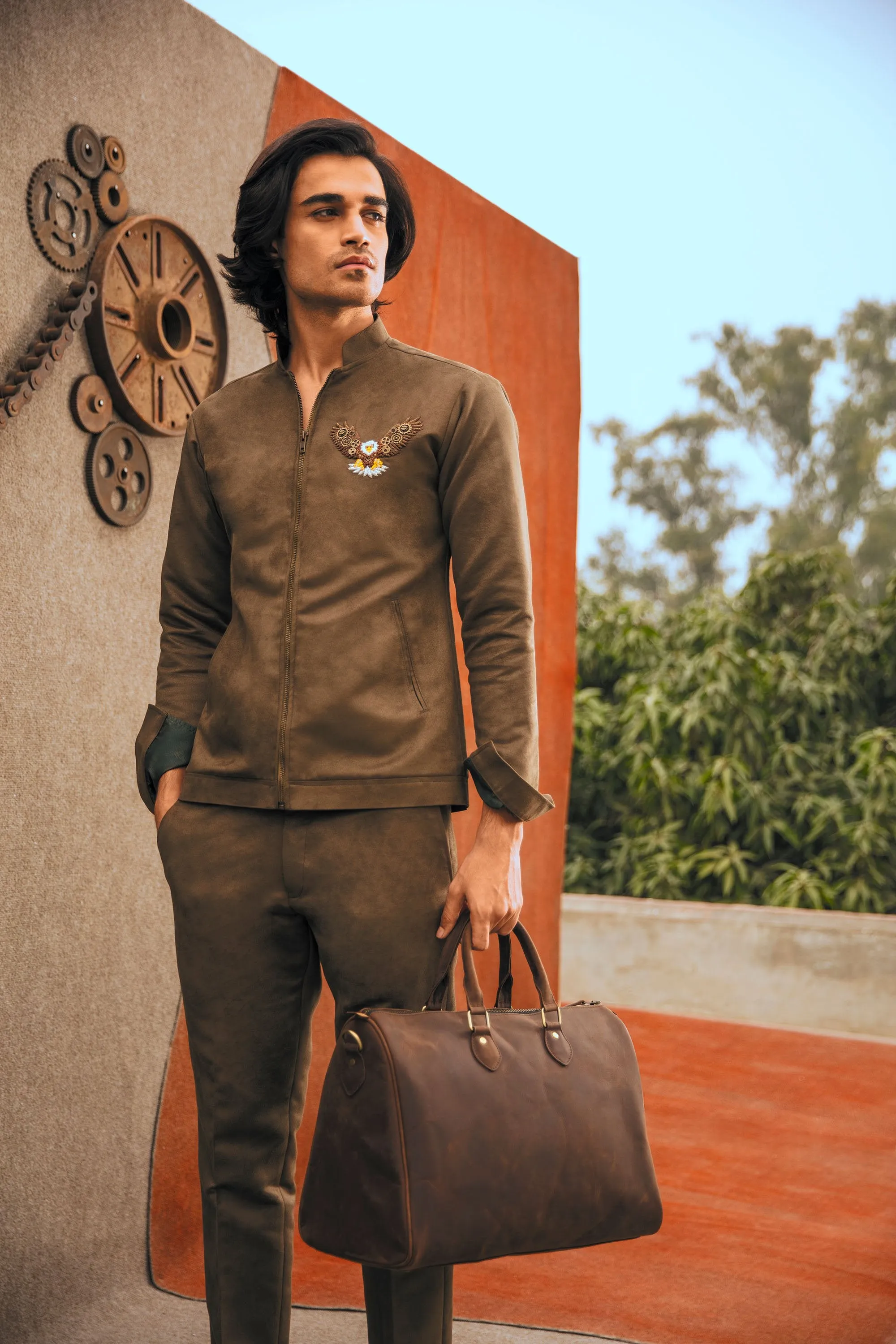 Eagle Motif Cogs Jacket