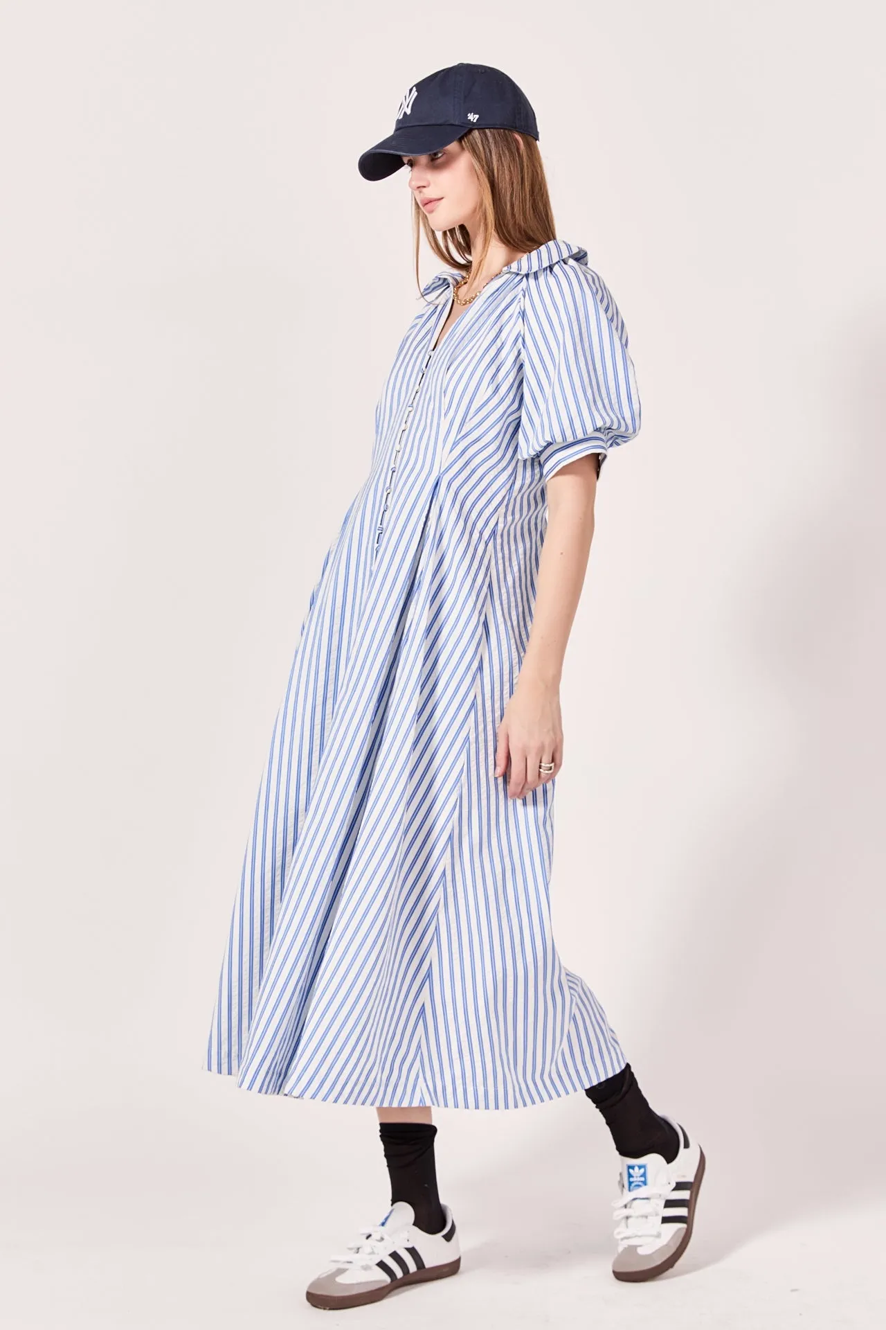 Everly Seersucker Striped Midi Dress