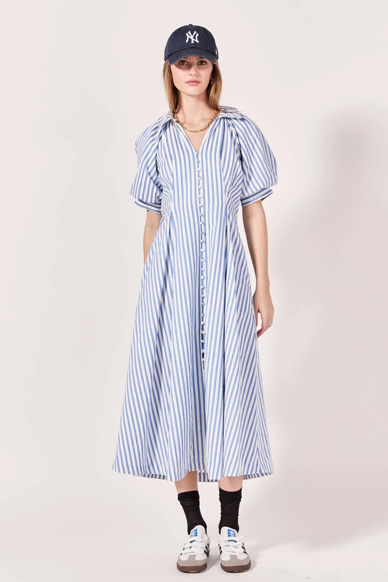 Everly Seersucker Striped Midi Dress