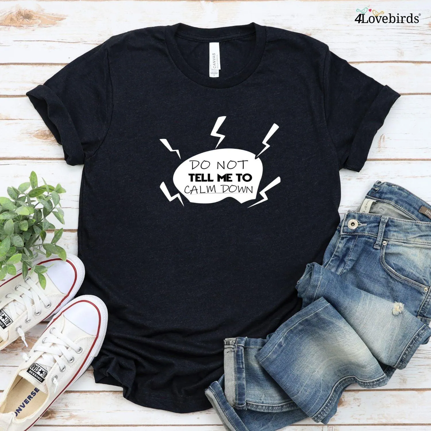 Funny Matching Set for Couples - Husband & Wife Outfits - His & Hers Tees - Calm Down!