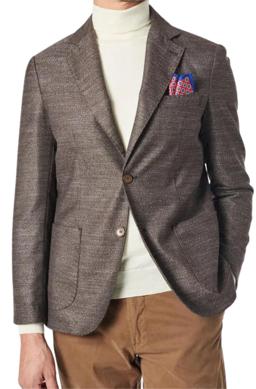 Fusaro Austine Melange Wool Blend Jacket in Brown
