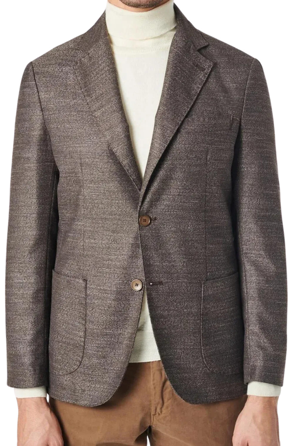 Fusaro Austine Melange Wool Blend Jacket in Brown