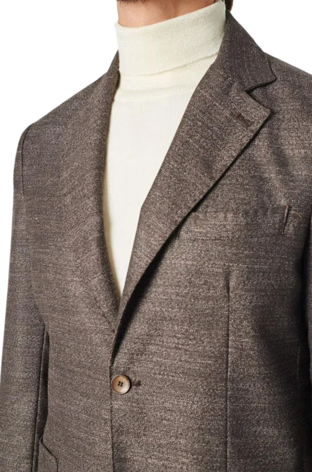 Fusaro Austine Melange Wool Blend Jacket in Brown