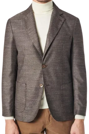 Fusaro Austine Melange Wool Blend Jacket in Brown