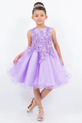 Girls Butterfly Lace Glitter Tulle Flower Girl Dress, Sizes 2-12