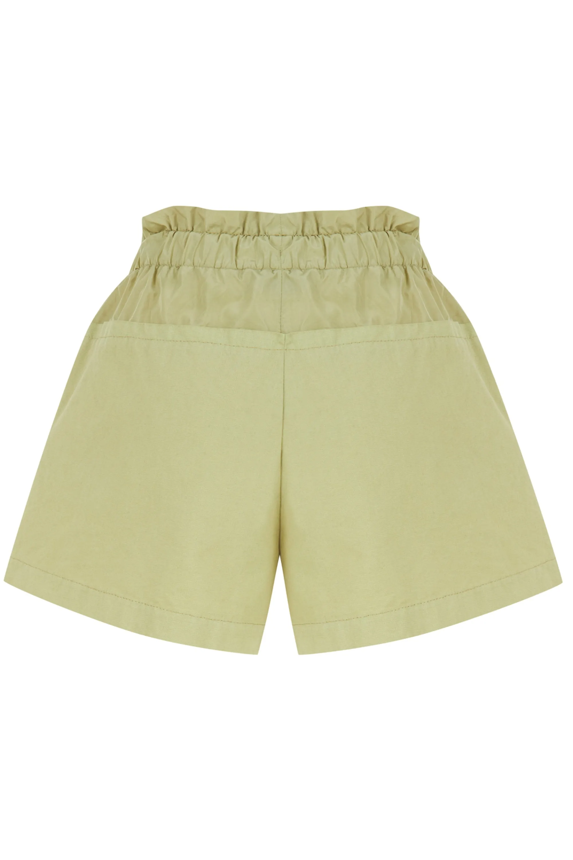 Green Mini Shorts with Printed Details
