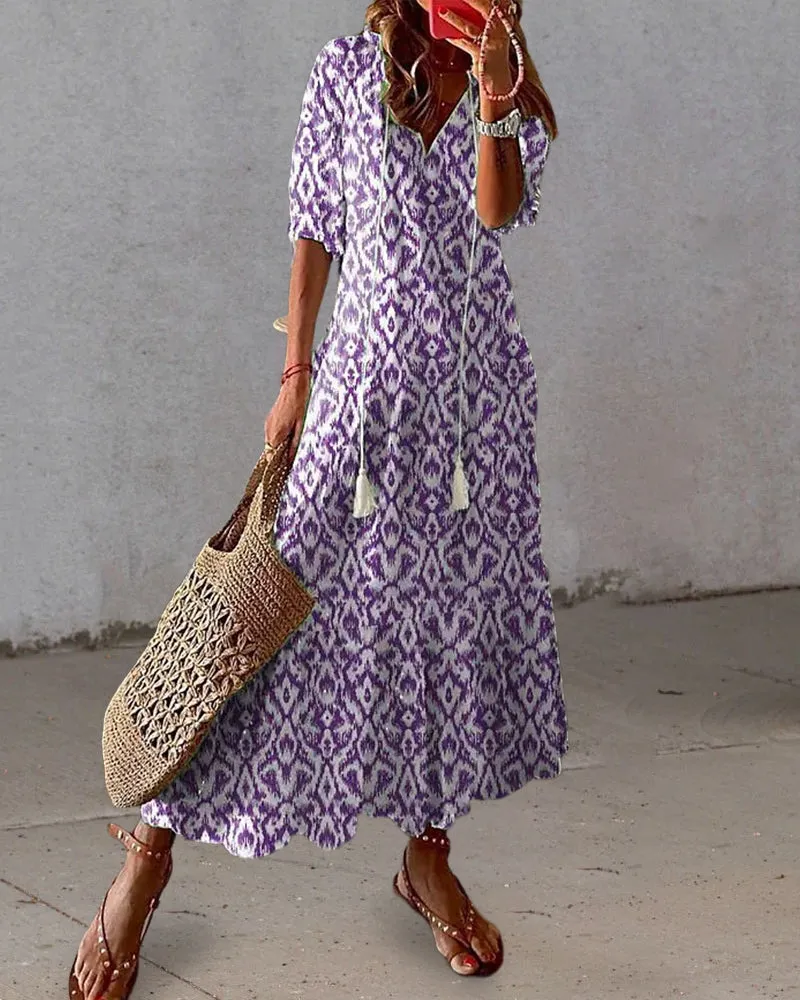 HARPER | BOHEMIAN INSPIRED DRESS WITH WAIST ACCENT