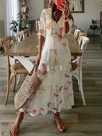 HARPER | BOHEMIAN INSPIRED DRESS WITH WAIST ACCENT