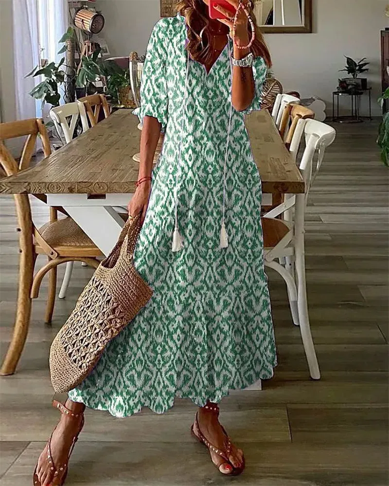 HARPER | BOHEMIAN INSPIRED DRESS WITH WAIST ACCENT