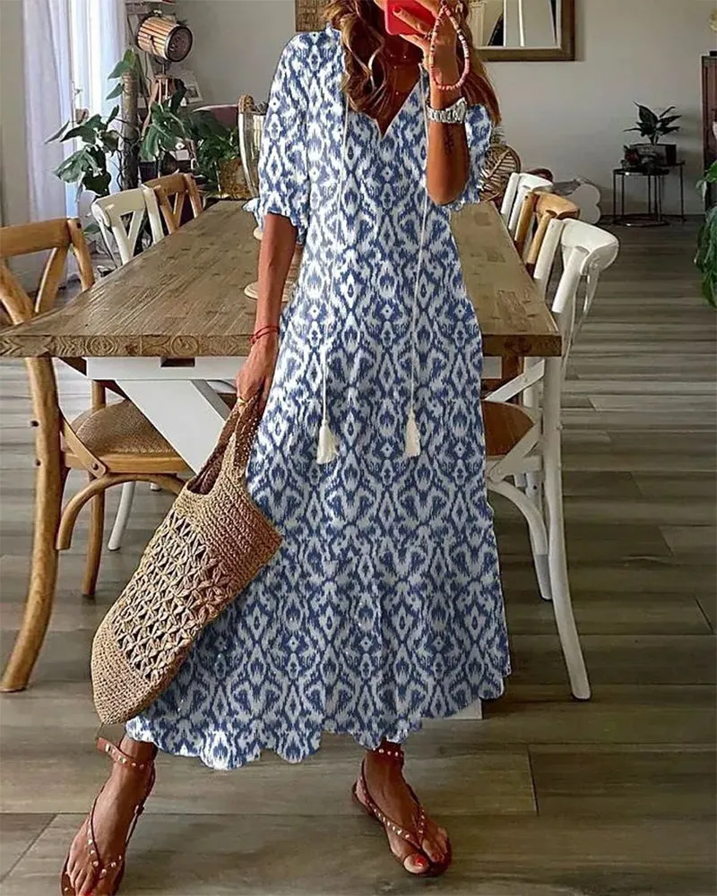 HARPER | BOHEMIAN INSPIRED DRESS WITH WAIST ACCENT