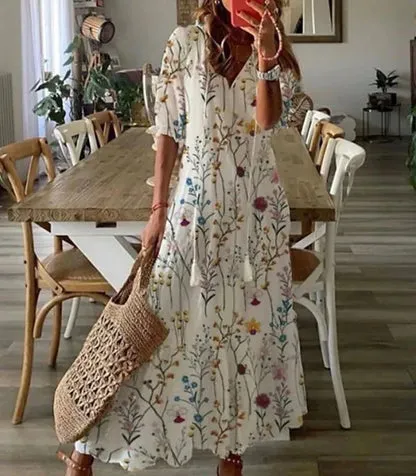 HARPER | BOHEMIAN INSPIRED DRESS WITH WAIST ACCENT