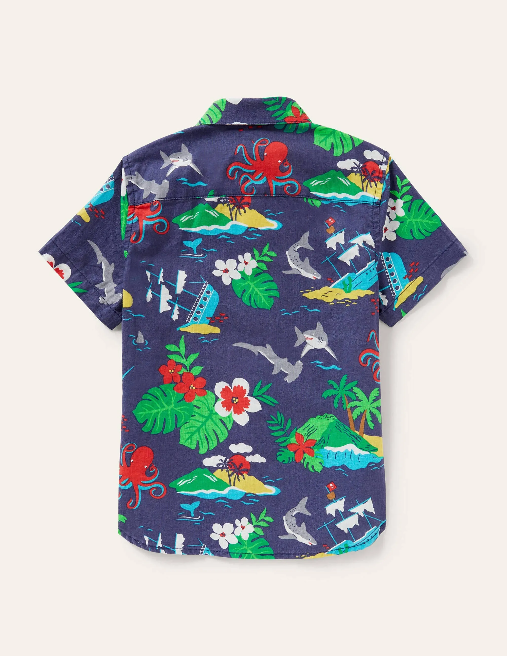 Holiday Cotton Linen Shirt-Starboard Hawaiian