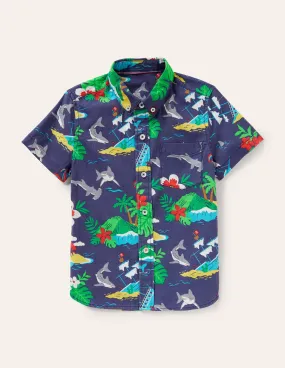 Holiday Cotton Linen Shirt-Starboard Hawaiian